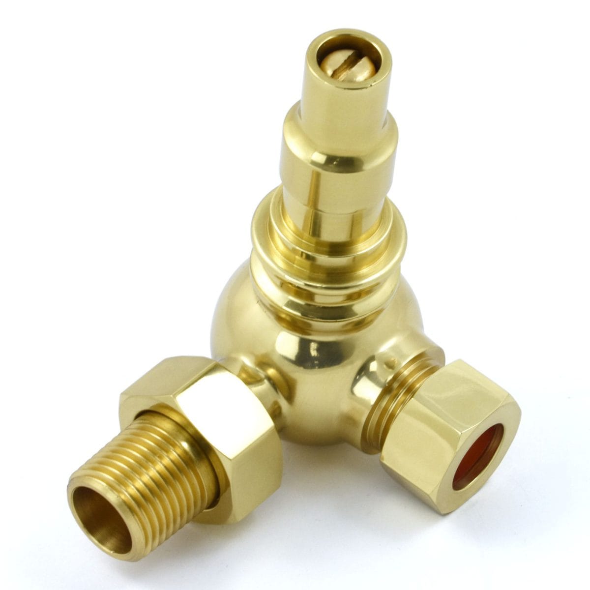 Amberley Thermostatic Radiator Valves - Polished Brass (Corner TRV) - Image 3