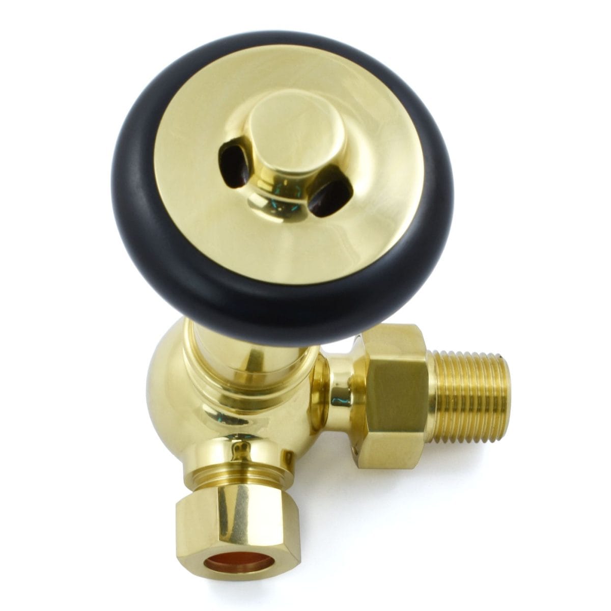 Amberley Thermostatic Radiator Valves - Polished Brass (Corner TRV) - Image 4