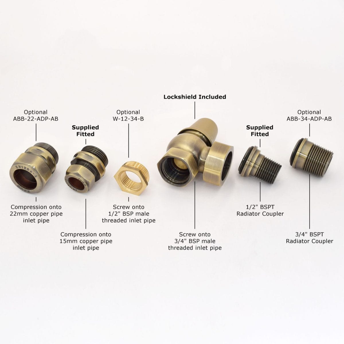 Commodore Traditional Manual Radiator Valve - Antique Brass (Angled Manual) - Image 5