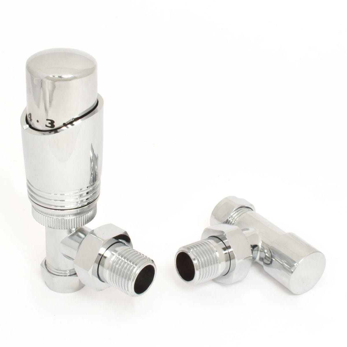 Delta Angled TRV Chrome Thermostatic Radiator Valve - Image 2