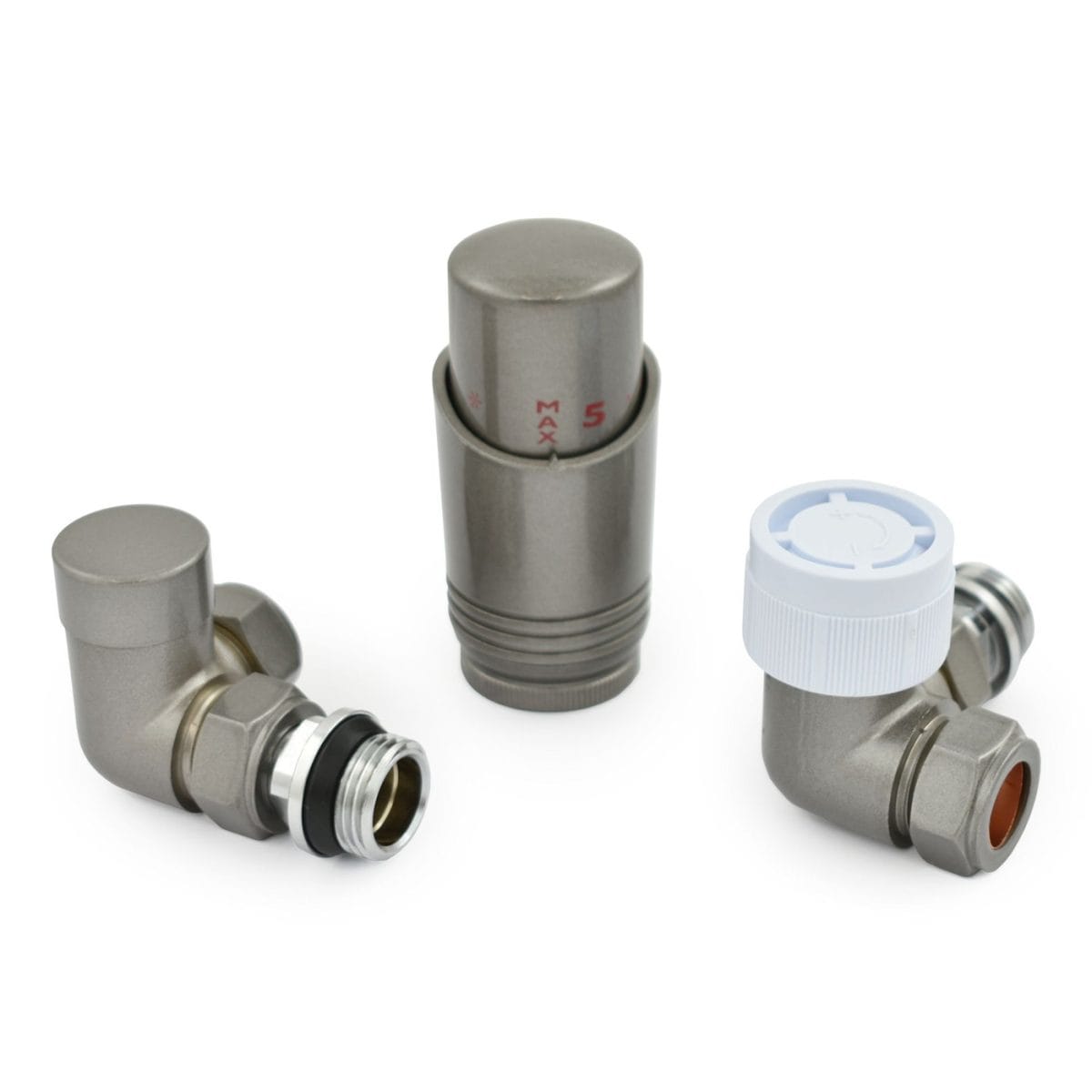 Delta Corner TRV Metallic Grey Thermostatic Radiator Valve - Image 3