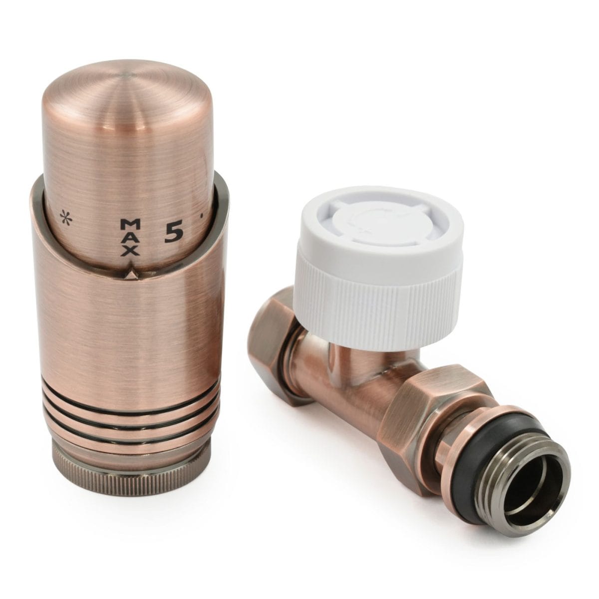 Delta Straight TRV Antique Copper Thermostatic Radiator Valve - Image 2