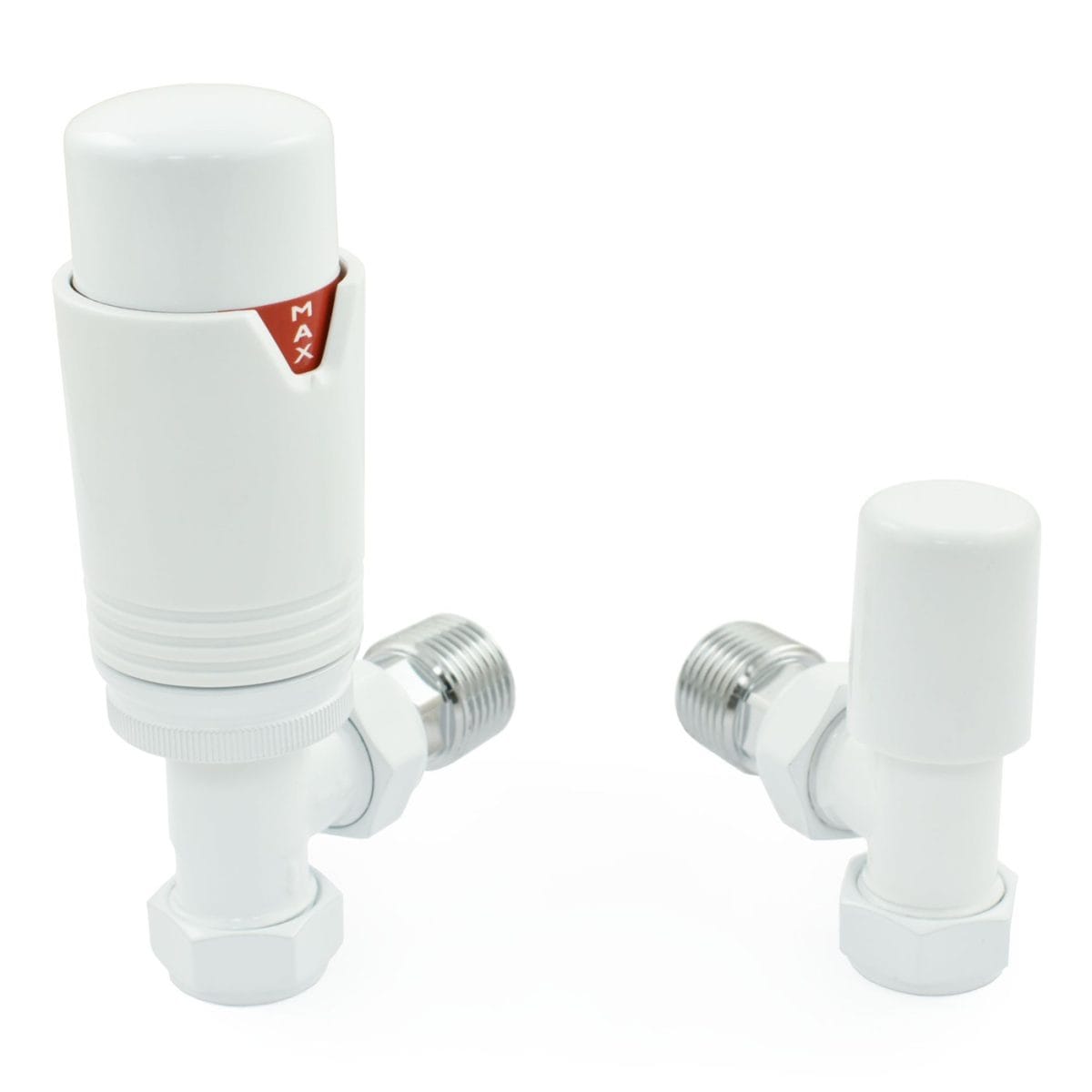 Echo Angled TRV All-White Thermostatic Radiator Valve - Image 2