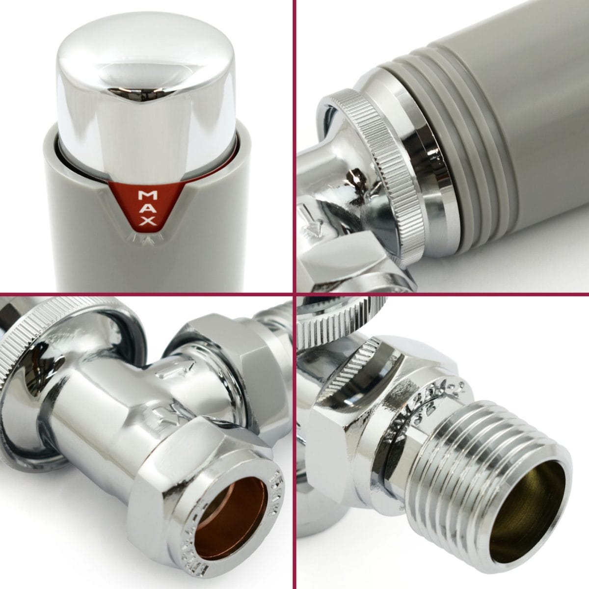 Echo Angled TRV Chrome & Silver Thermostatic Radiator Valve - Image 5