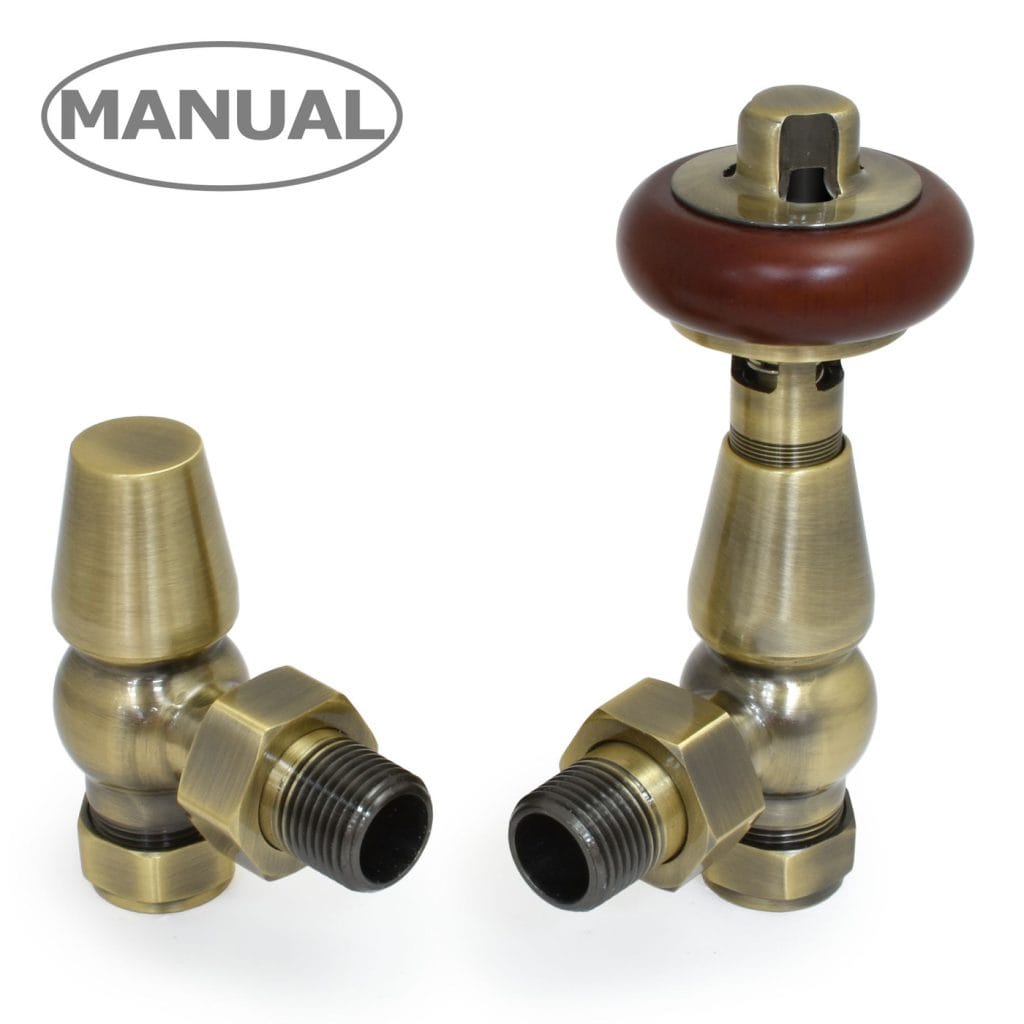 Eton Traditional Radiator Valve - Antique Brass (Angled Manual).jpg