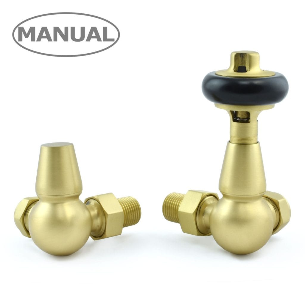 Eton Traditional Radiator Valve - Brushed Brass (Corner Manual).jpg