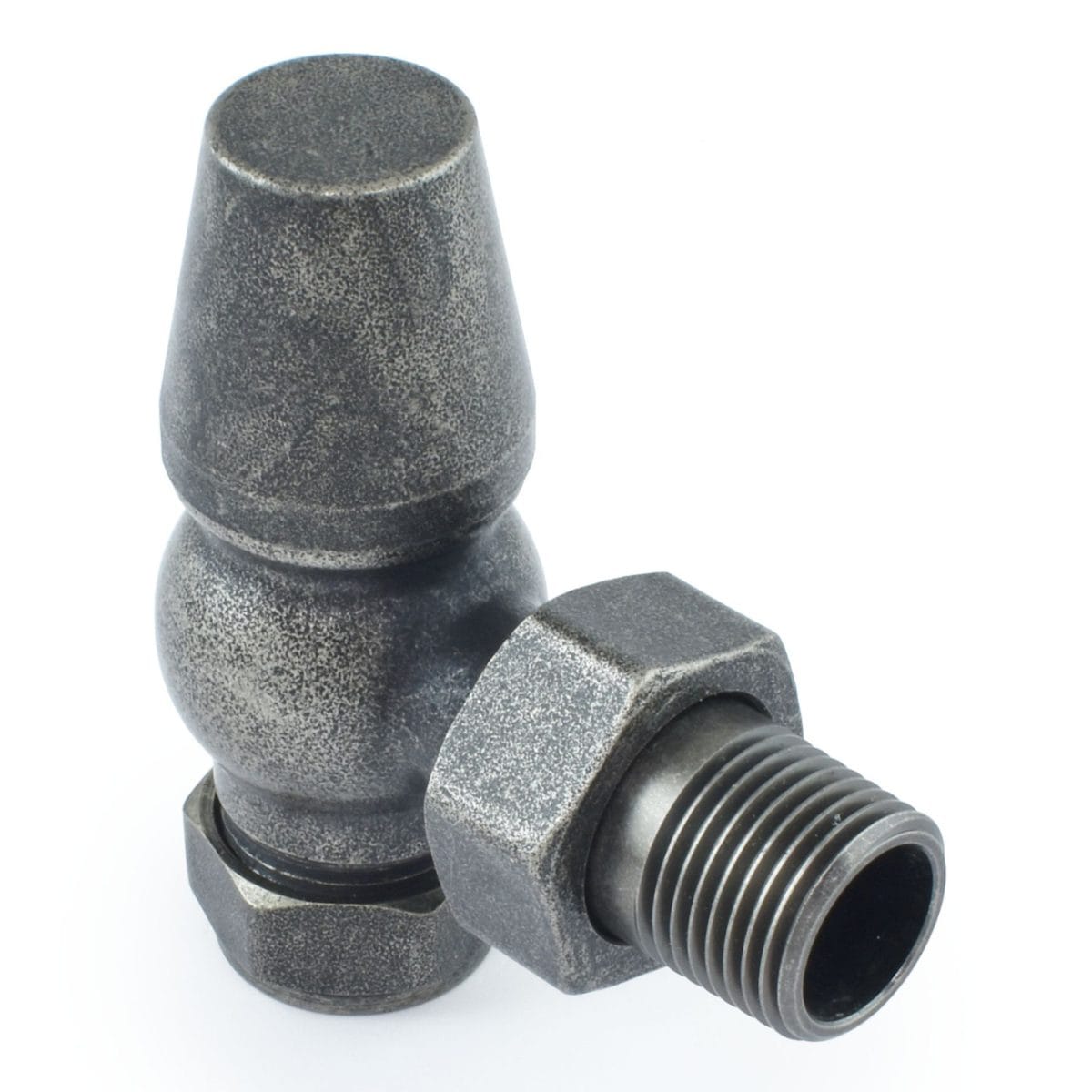 Eton Traditional Radiator Valve - Pewter (Angled Manual) - Image 3