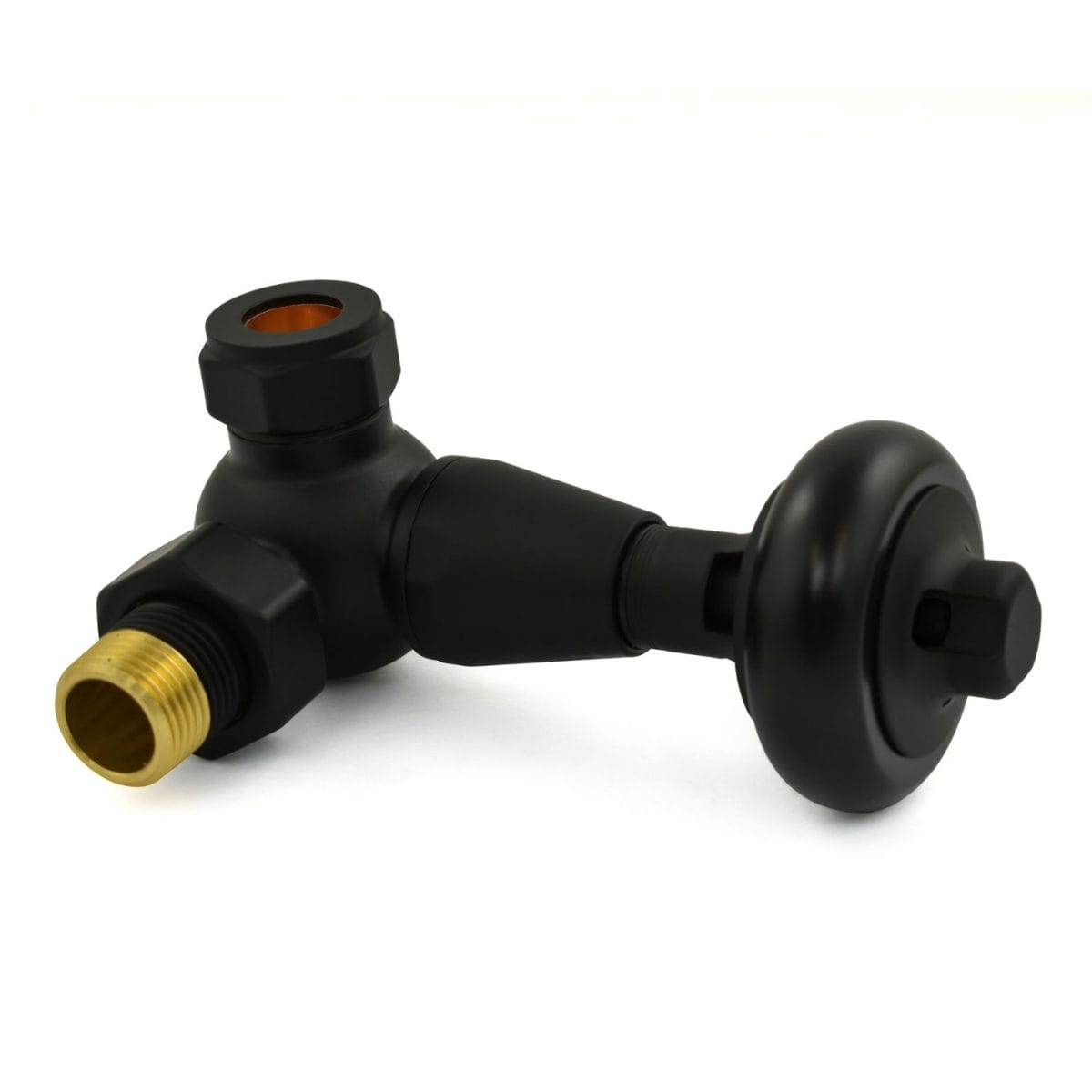 Eton Traditional Radiator Valve - Satin Black (Corner Manual) - Image 2