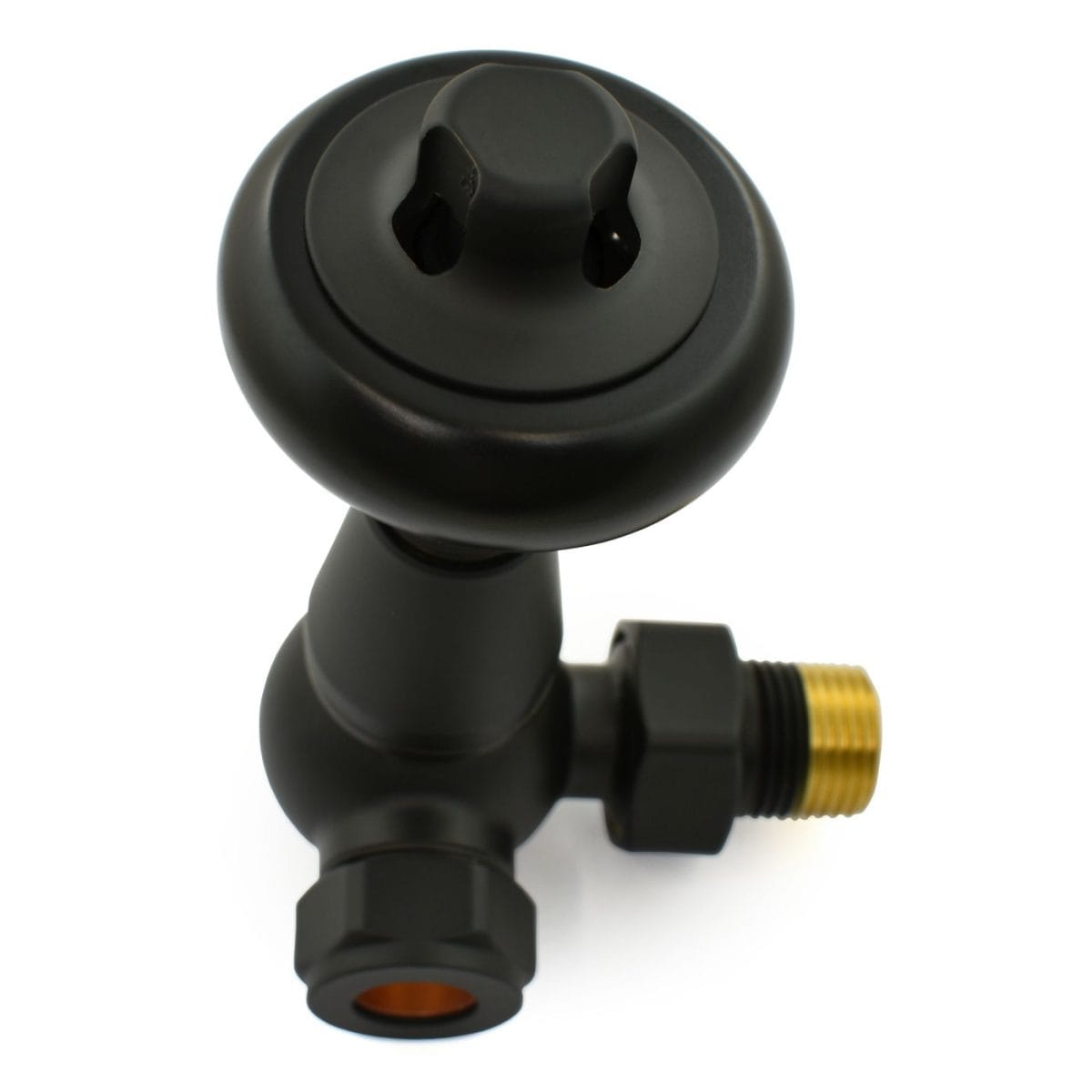 Eton Traditional Radiator Valve - Satin Black (Corner Manual) - Image 3