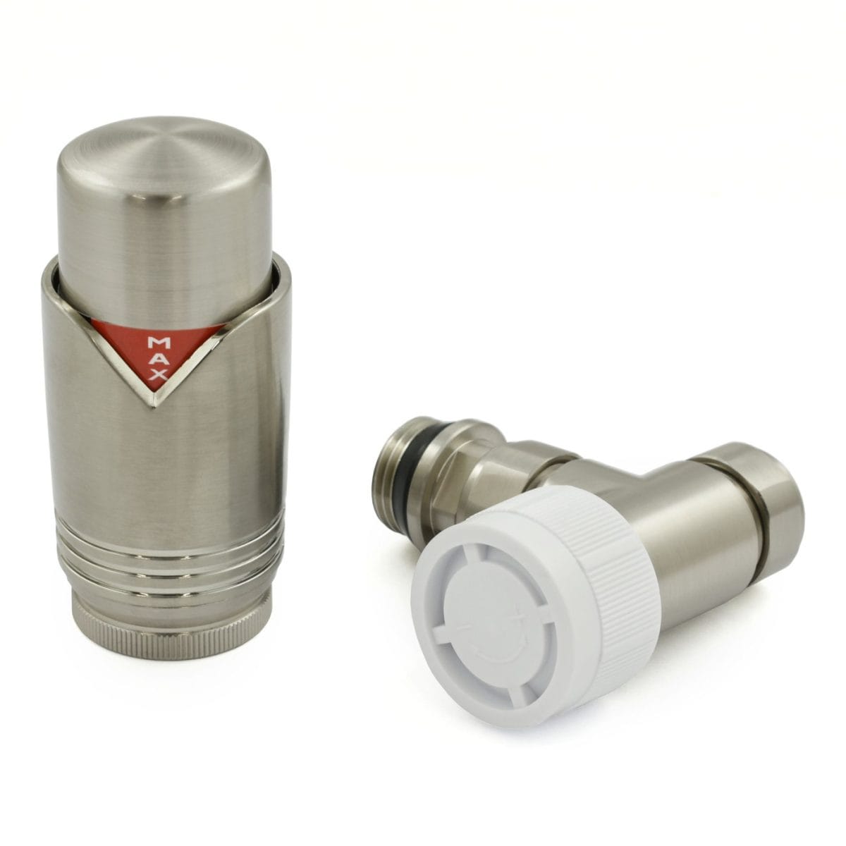 Realm Angled TRV Brushed Satin Nickel Wheelhead & Lockshield - Image 3