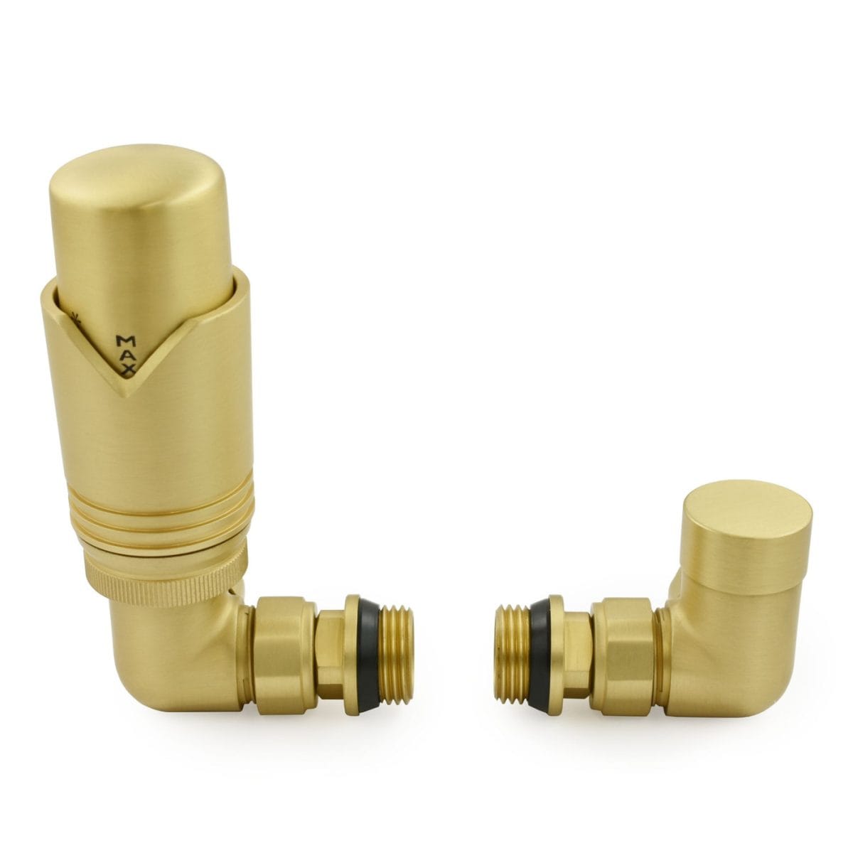 Realm Corner TRV Brushed Brass Wheelhead & Lockshield - Image 2