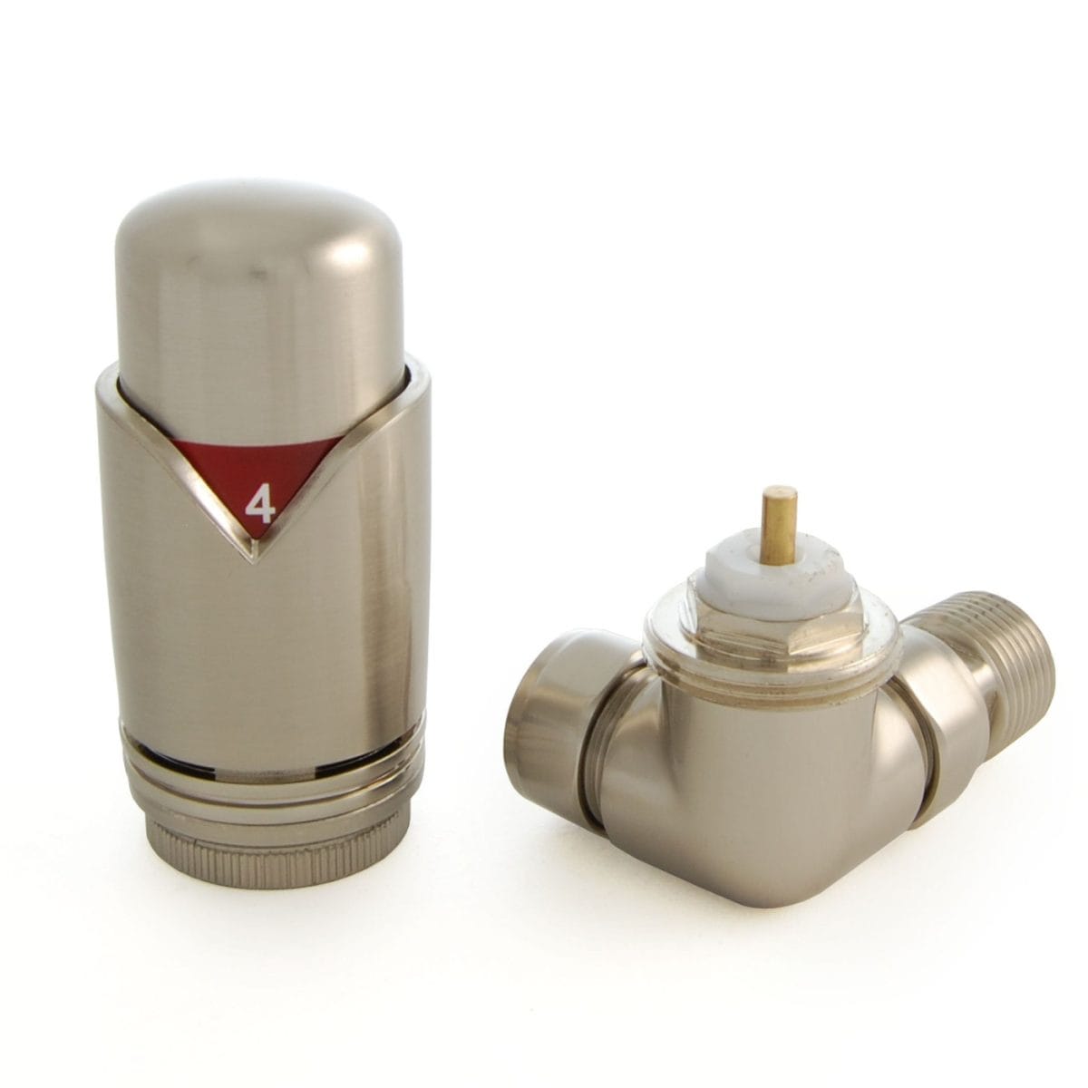 Realm Corner TRV Brushed Satin Nickel Wheelhead & Lockshield - Image 3