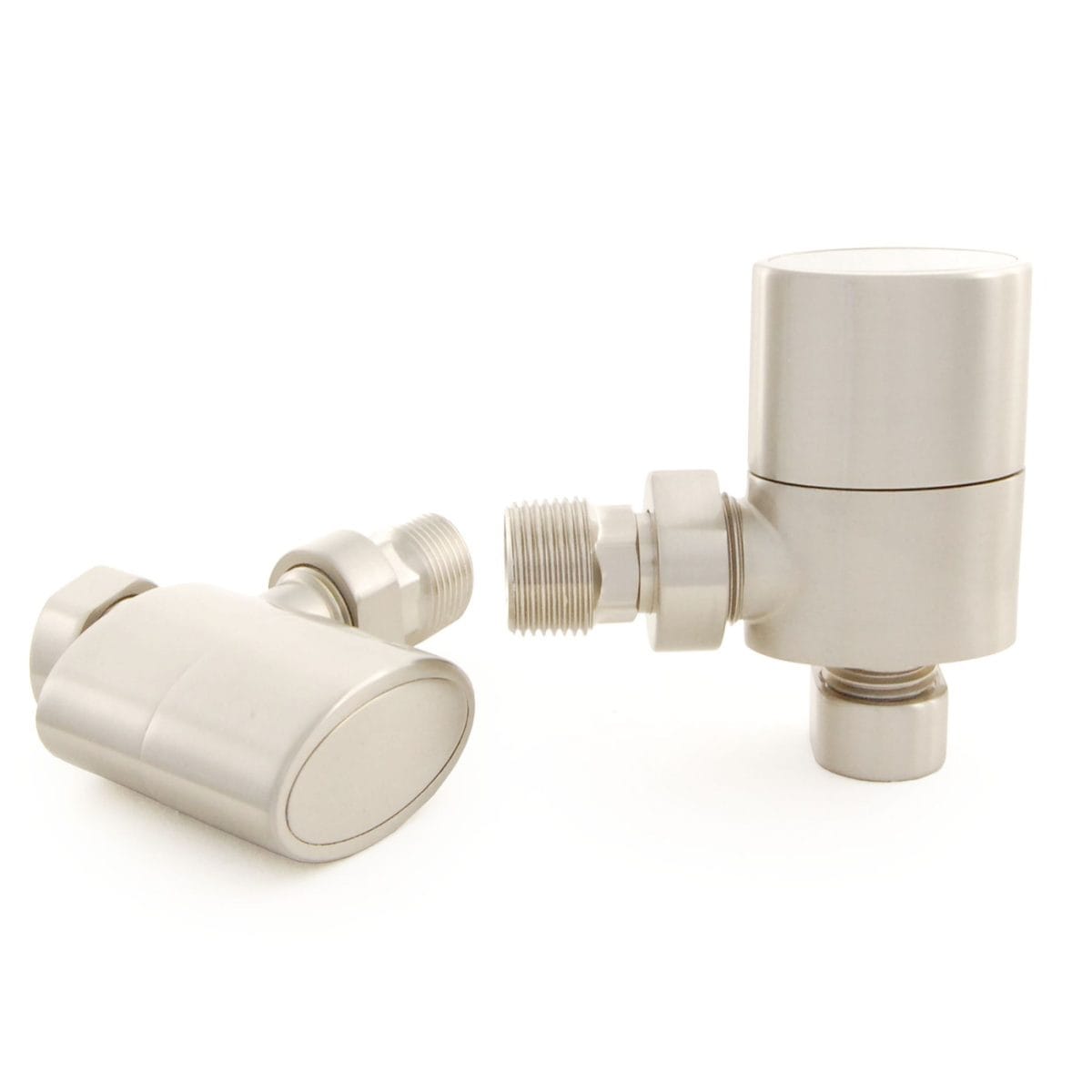 Ellipse Oval Rad Valve Brushed Satin Nickel Pair Without Sleeve Kit - Image 2